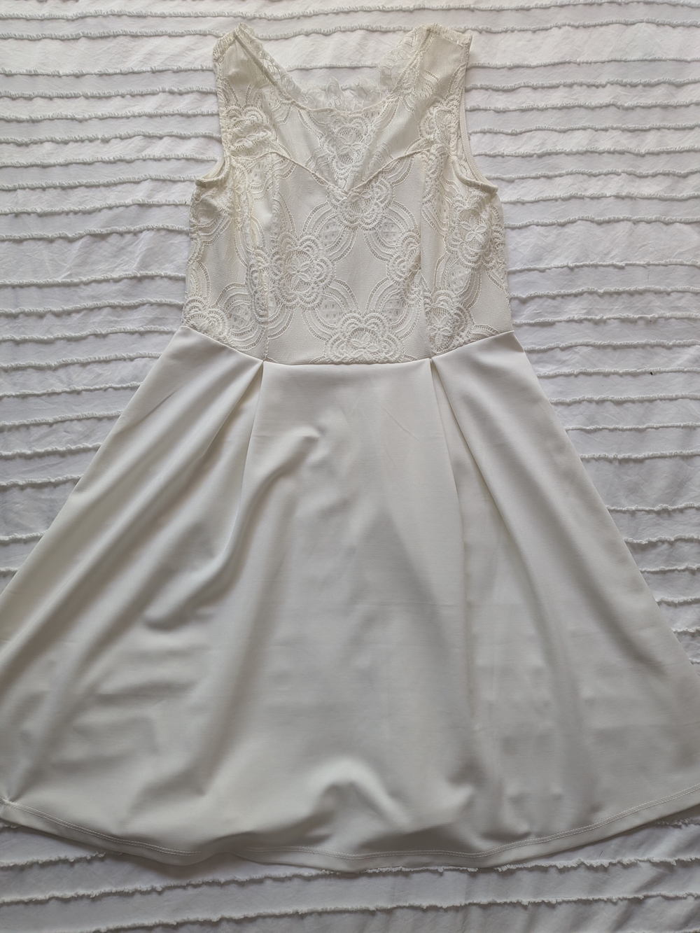 Francesca's Collections Cream Lace Bodice A-Line Dress NWT
